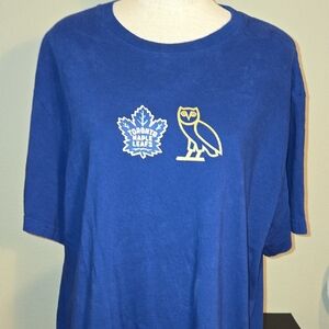 OVO By Drake Blue Toronto Maple Leafs T-Shirt with Owl Logo .‎